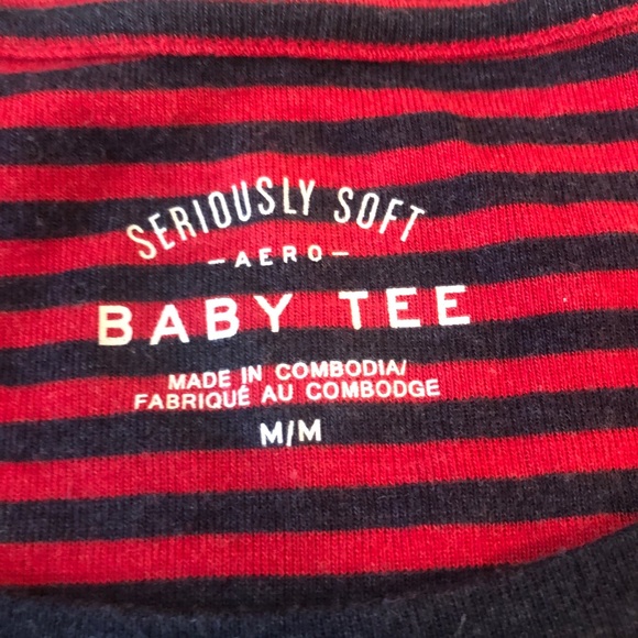 Aero Striped Seriously Soft Baby Tee Size Medium red and black - Picture 2 of 3